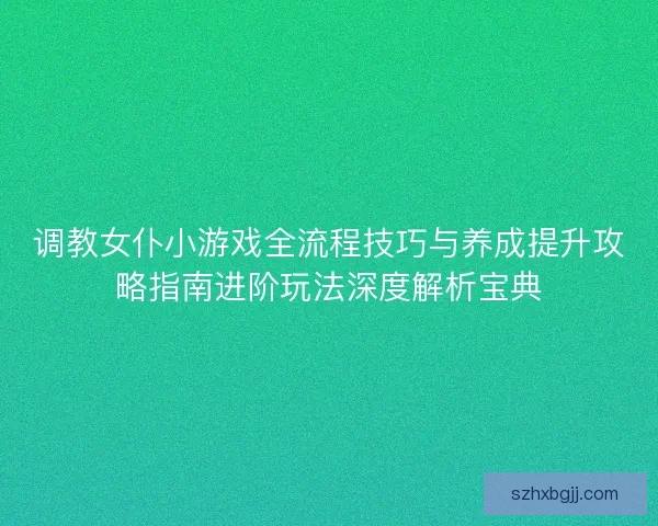 调教女仆小游戏全流程技巧与养成提升攻略指南进阶玩法深度解析宝典