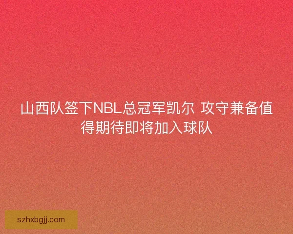 山西队签下NBL总冠军凯尔 攻守兼备值得期待即将加入球队